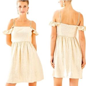 Lilly Pulitzer Kariana Silk Gold Metallic Dress 4